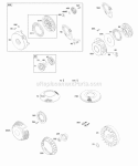 Flywheel Rewind Starter Diagram and Parts List for 092202-1242-E1  Briggs and Stratton Engine